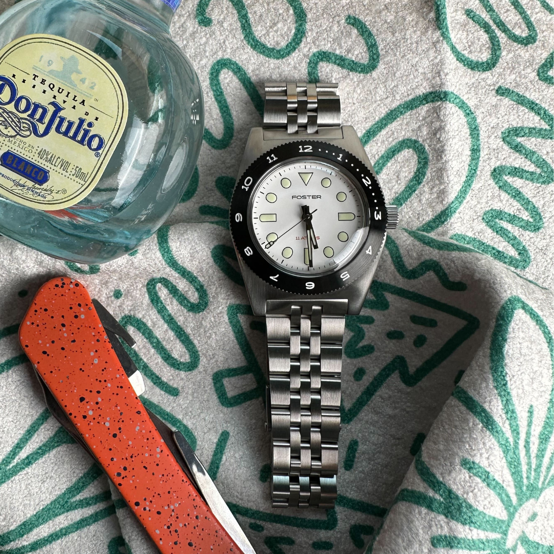 Cadran De Montre Plongée Vintage FE 4601, Dodane Style, 26 Mm, Bleu Foncé, Neuf